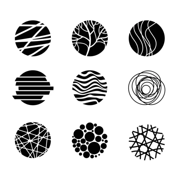 stock vector Set hand drawn circle using doodle and sketch line art. Psychologist's hand drawing. Round element for the logo. Vector illustration.