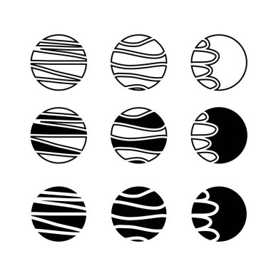 Logo veya sanat tasarımı için farklı efektlere sahip daireler kümesi