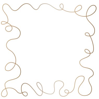 Beyaz arkaplan üzerindeki metin için boş alan ve yere sahip lüks altın kurdele çerçeve