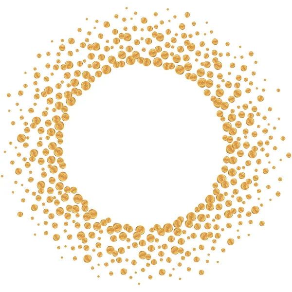 Golddollar Münzen Rundem Rahmen Rotieren Auf Weißem Hintergrund Und Leeren — Stockvektor