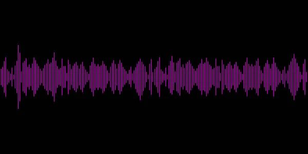 Pink Neon Sound Radio Wave Black Background Music Track Sound — Stock Vector