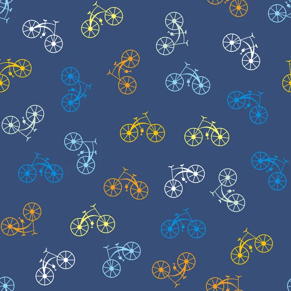 Vector Pattern Illustration Randomly Scattered Bicycle Silhouettes Art Printing Fabrics — Stock Vector