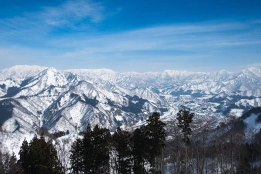 Beautiful mountain slope in winter in Gala Yuzawa, Niigata, Japan.