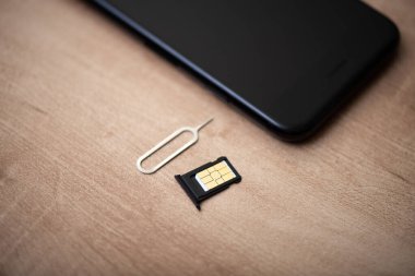 SIM card for smart phone. Changing the SIM card.