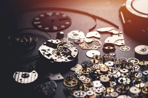Mechanical Watch Repairing Concept Closeup Parts Mechanical Wristwatch Royalty Free Stock Images