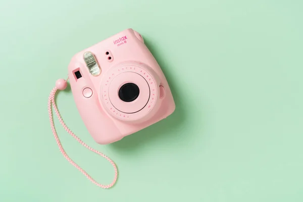 Bangkok Thailand Október 2019 Rózsaszín Fujifilm Instax Mini Instant Kamera Stock Kép
