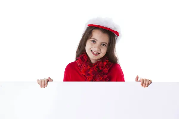 Littlegirl Mit Weihnachtsmann Hut — Stockfoto