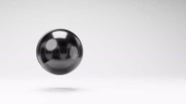 Black Pool Ball Spinning Studio Light Gray Háttér Zökkenőmentes Hurok — Stock videók
