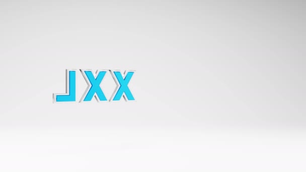 Blue Metallic Xxl Text Spinning Studio Light Gray Background Seamless — 비디오