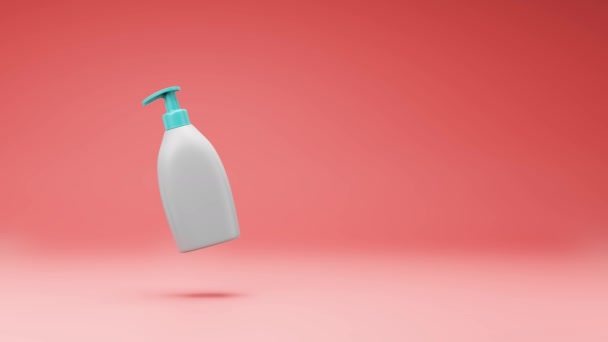 Soap Dispenser Green Background Spinning Studio Red Background Seamless Loop — 비디오
