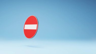 Stüdyo Mavisi Arkaplanda Çevrilmiş Yol İşaretleri, Kopya Boşluğu ile Kusursuz 3B Döngüsü