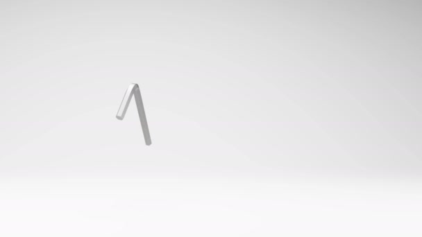 金属アレンキーは スタジオライトグレーの背景に回転します コピースペースとシームレスなループ3Dアニメーション — ストック動画