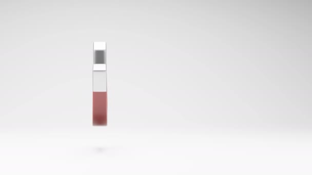 スタジオでの赤い磁石の回転ライトグレーの背景 コピースペースでのシームレスなループ3Dアニメーション — ストック動画