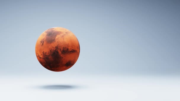 Mars Planet Spinning Uno Sfondo Blu Studio Senza Soluzione Continuità — Video Stock