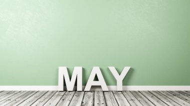 Beyaz Mayıs 3 Boyutlu Metin ŞekliName