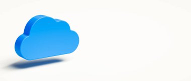 Düz Beyaz Arkaplanda Mavi Bulut 3B ŞekliName