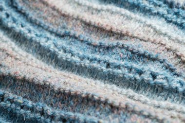 Örgü arka plan. Örülmüş kumaş dokusu, saf koyun yünü, renk değişimi..