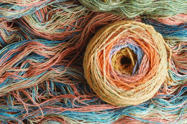Ball Yarn Pure Organic Sheep Wool Unwound Skein Woolen Threads — Stok fotoğraf