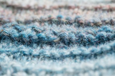 Örgü arka plan. Örülmüş kumaş dokusu, saf koyun yünü, renk değişimi..