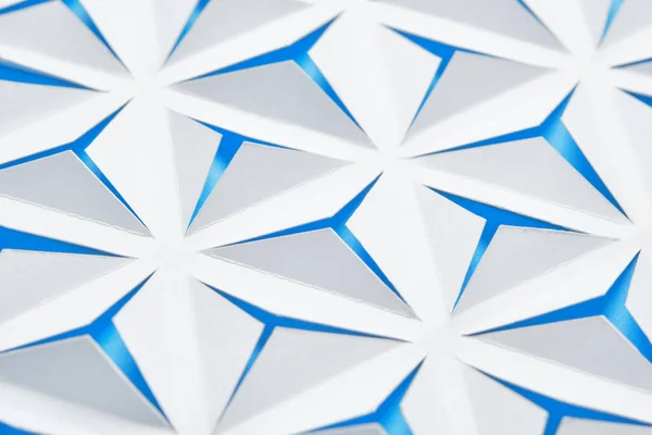 Abstract Geometric Background Triangles Cut Out Paper White Blue Color — Stok fotoğraf