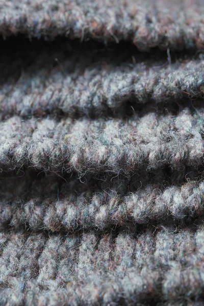 Dark Gray Zigzag Knitted Fabric Knitted Texture —  Fotos de Stock