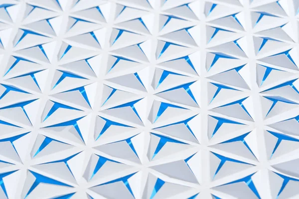 Abstract Geometric Background Triangles Cut Out Paper White Blue Color — Stok fotoğraf