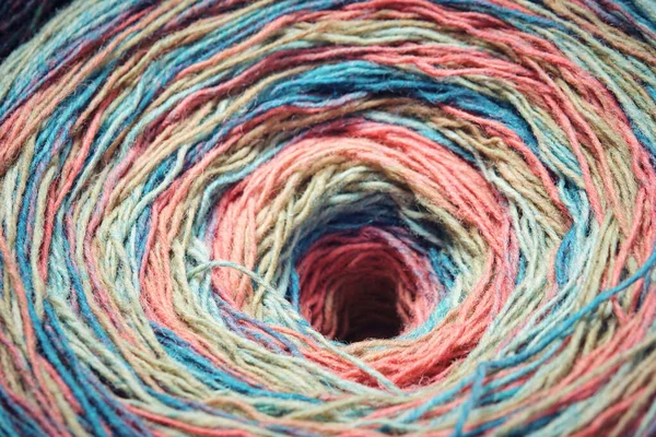 Skein Fio Tingido Seção Colorido Para Tricô Crochê — Fotografia de Stock