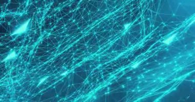 Soyut çokgen arkaplan, kusursuz video döngüsü. Teknoloji, bilim, iletişim konsepti.