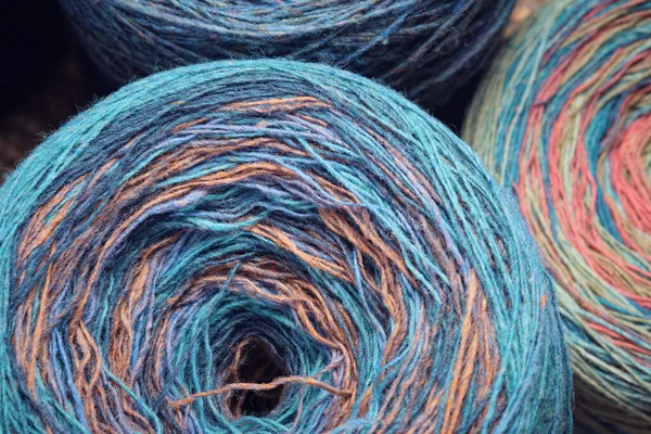 Esquisse Colorée Fil Laine Teint Section Pour Tricot Crochet — Photo