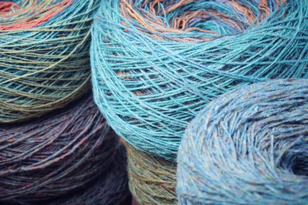 Skeins Organic Multi Coloured Lambswool Yarn — Stock Photo, Image