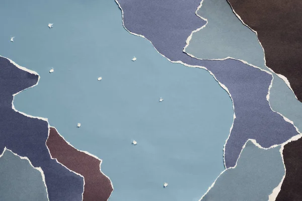 Warstwy Kolorowego Papieru Podartymi Krawędziami Streszczenie Tła Zimnych Kolorach — Zdjęcie stockowe