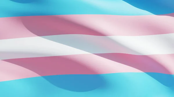 Flaga Transgenderowa Machająca Wietrze Niebieska Różowa Biała — Zdjęcie stockowe