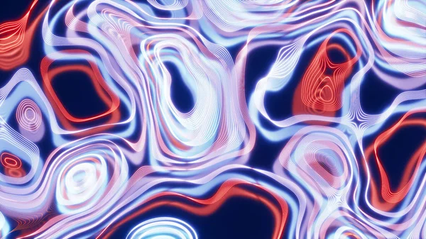 Абстрактний Психоделічний Фон Вигнуті Різнокольорові Лінії Неонове Сяйво — стокове фото
