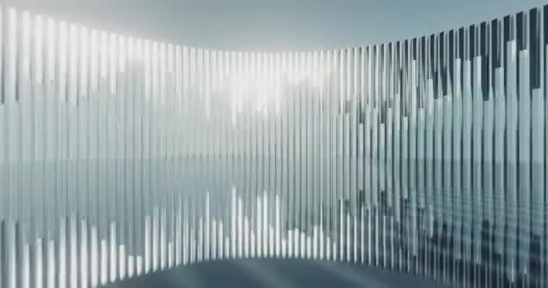 Абстрактний Фон Вертикальні Геометричні Фігури Кругове Обертання Сонячне Відображення Безшовне — стокове відео