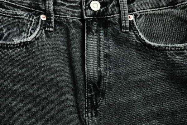 Davanti Jeans Neri Primo Piano Abbigliamento Casual Alla Moda — Foto Stock