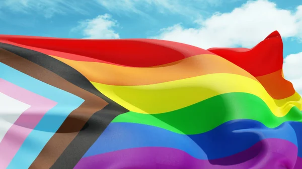 Die Regenbogenfahne Flattert Wind Neues Lgbtq Symbol Für Rechte — Stockfoto