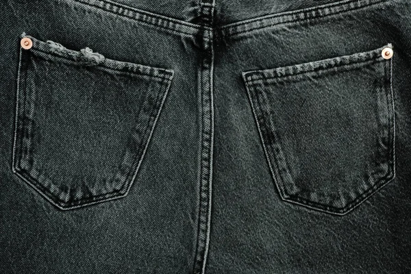 Indietro Jeans Neri Primo Piano Abbigliamento Casual Alla Moda — Foto Stock