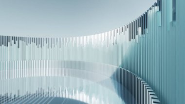 Soyut mimari arkaplan, dikey geometrik şekiller, güneş yansıması.