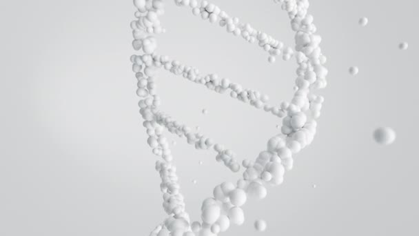 Dvojitá Spirála Dna Bílém Čistém Pozadí Genetická Čistota Lékařský Výzkum — Stock video