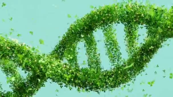 Zöld Dns Spirál Forog Világoszöld Háttérben Tudományos Biotechnológiai Genetikai Kutatási — Stock videók