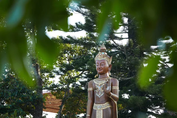 Socha Buddhy Chrámu Městě — Stock fotografie