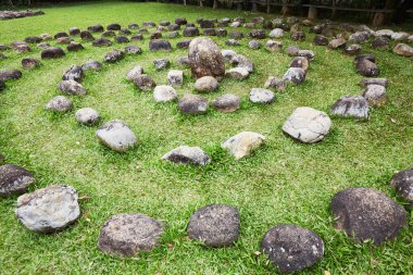 Tayland 'da bir parkta taş bahçe