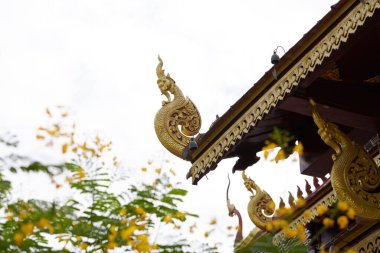 Tayland tapınağında altın çatılı thai tapınağı