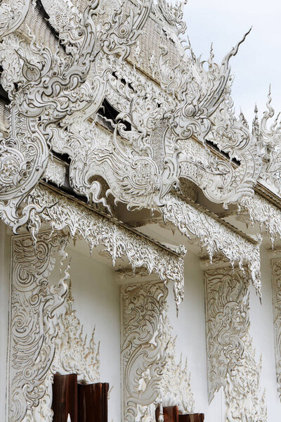 white thai temple on temple roof