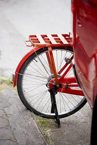 Röd Cykel Gatan — Stockfoto