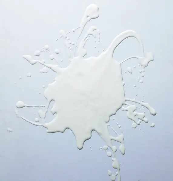 Біле Молоко Плескає Білому Тлі — стокове фото