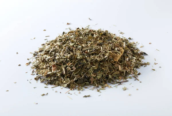 Beyaz Arkaplanda Izole Edilmiş Yeşil Çay — Stok fotoğraf