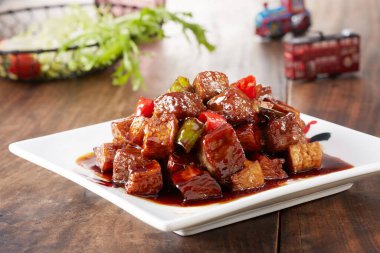 Kızarmış domuz eti fotoğrafı.