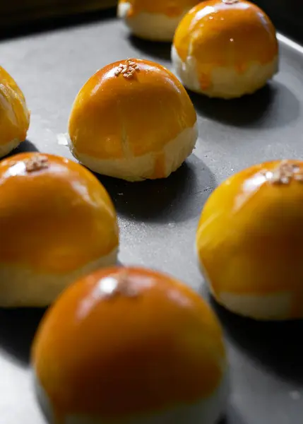 焼きたての中国のデザート 卵黄ショートブレッド — ストック写真