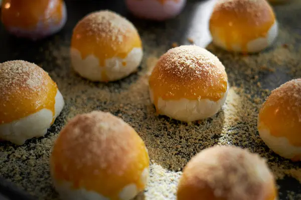 Свежеиспеченные Китайские Десерты Яичный Желток Песочный Хлеб — стоковое фото